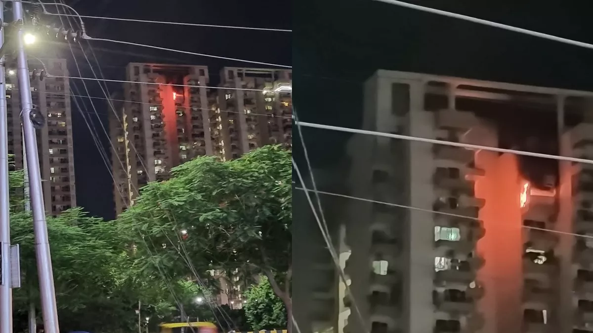 Greater Noida: गौर सौंदर्यम सोसायटी के 27वें मंजिल के फ्लैट में लगी आग, सामान जलकर खाक