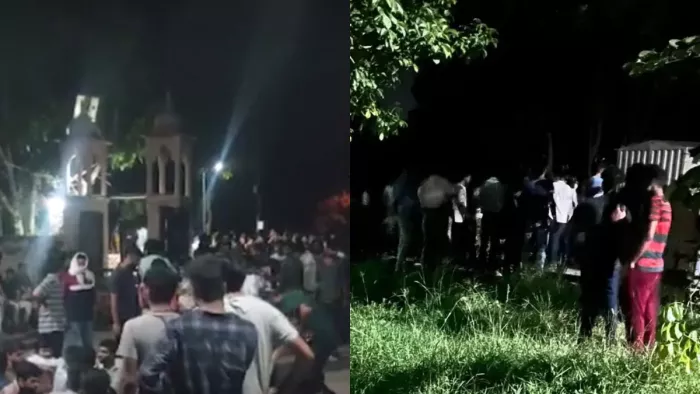 अजमेर सेंट्रल यूनिवर्सिटी में हंगामा, गार्ड पर छात्राओं के फोटो शेयर करने का आरोप, आक्रोशित छात्रों ने फूंकी गाड़ी