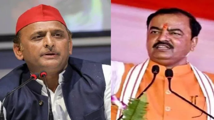 अखिलेश यादव व डिप्टी सीएम केशव प्रसाद मौर्य