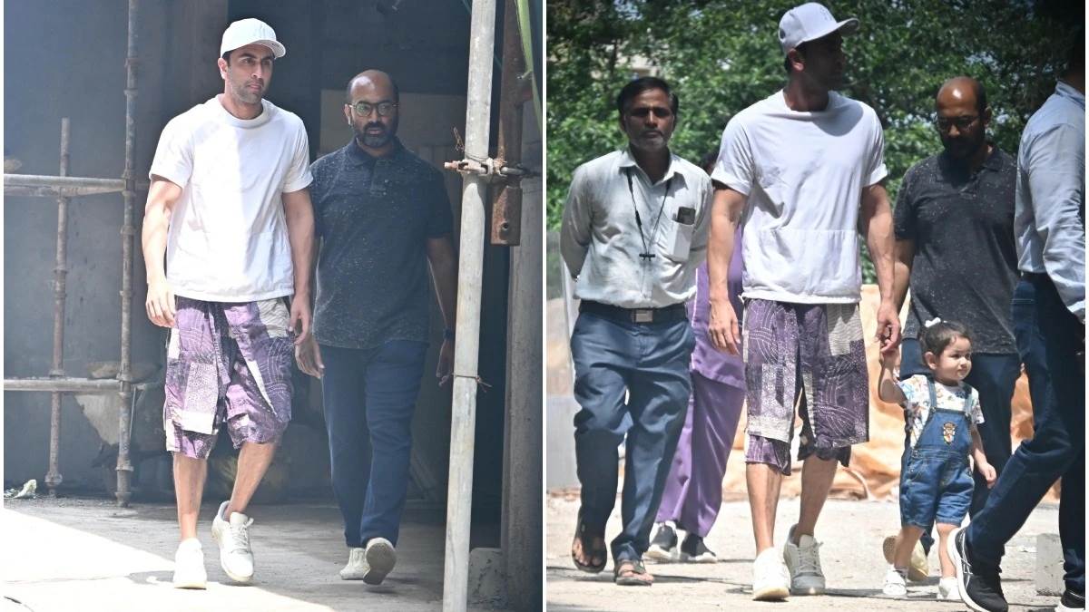 raha kapoor came with her father ranbir kapoor to see the new house