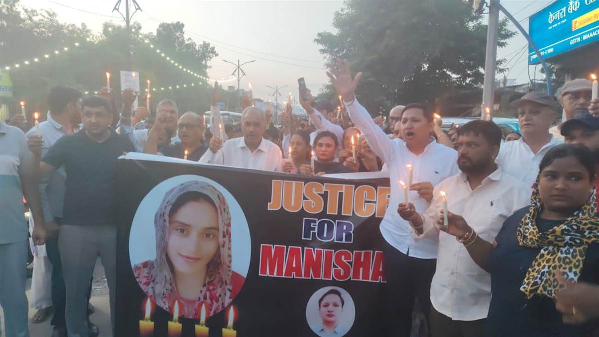 ncr manisha murder case congress protests demands justice in gurugram
