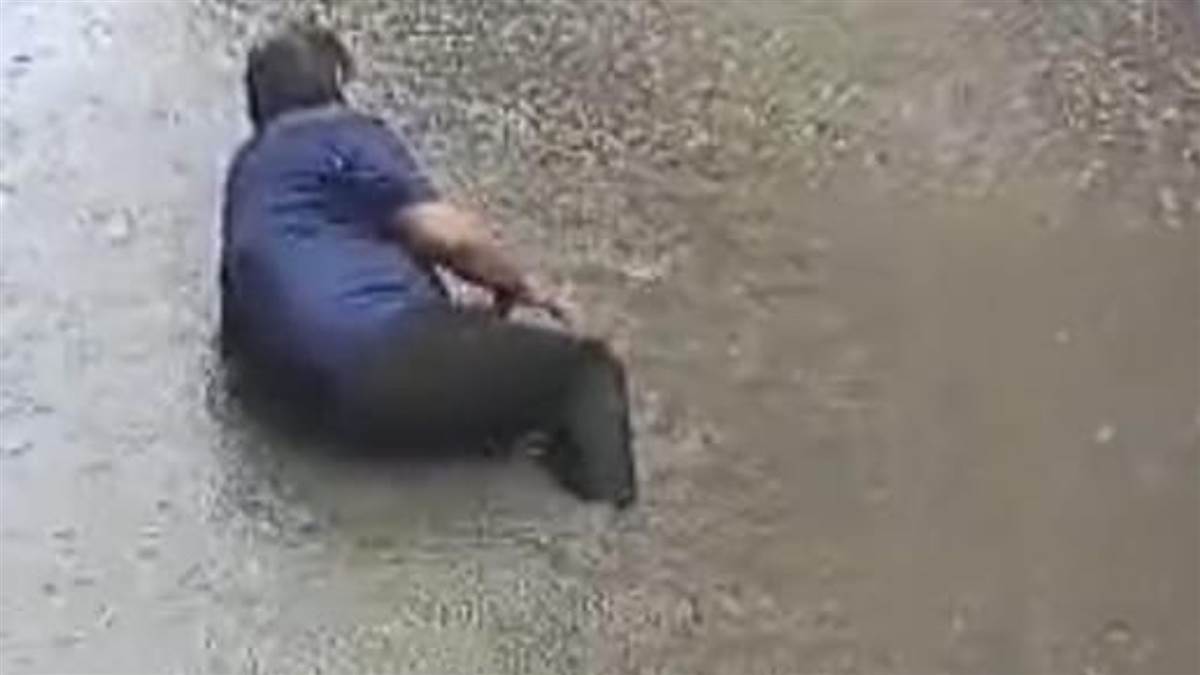 ncr sonipat man injured after falling in pothole and video exposes negligence