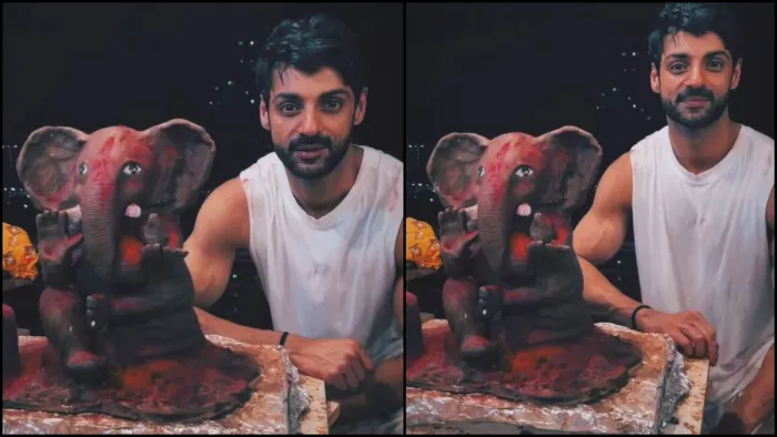 Karan Wahi ने बनाई बप्पा की मूर्ति। Photo- Instagram