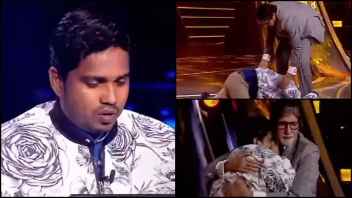 KBC 15 कंटेस्टेंट अमिताभ बच्चन के गले लग रोया। Photo-Instagram