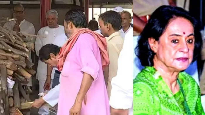 ओडिशा के मुख्यमंत्री नवीन पटनायक की बड़ी बहन गीता मेहता का अंतिम संस्कार।