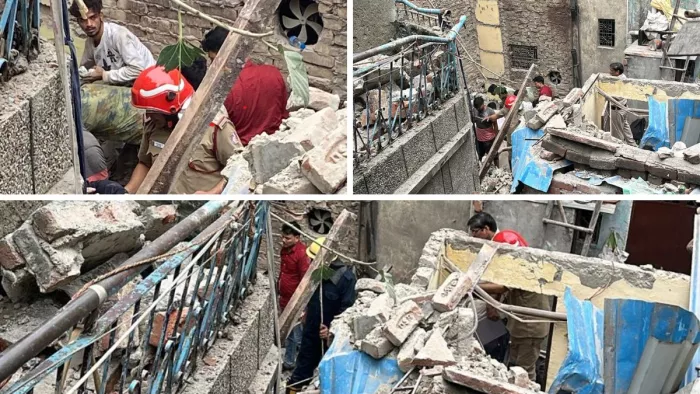Delhi News: करोलबाग इलाके में गिरी इमारत, राहत-बचाव जारी। फाइल फोटो