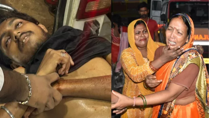 चाकूबाजी में घायल युवक के रोते बिलखते परीजन।