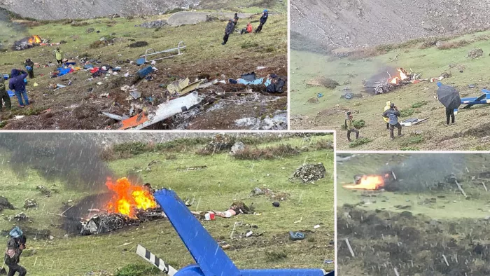 Kedarnath Helicopter Crash: मंदिर से 3 किमी दूर हादसे का शिकार हुआ हेलीकॉप्टर।