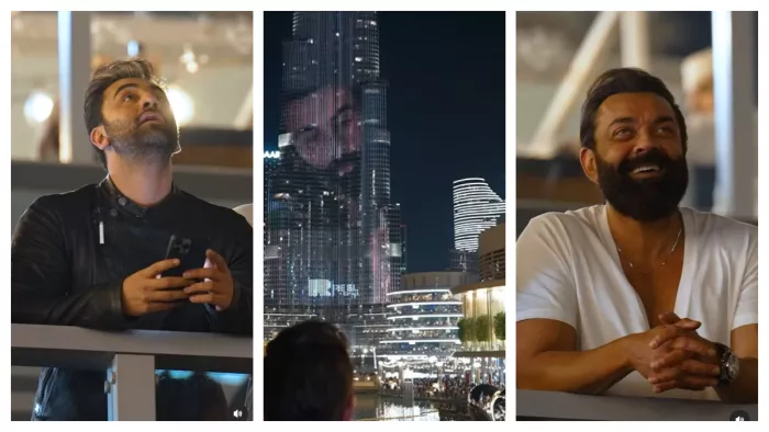 Ranbir Kapoor and Bobby Deol Film Animal Video played on Burj Khalifa