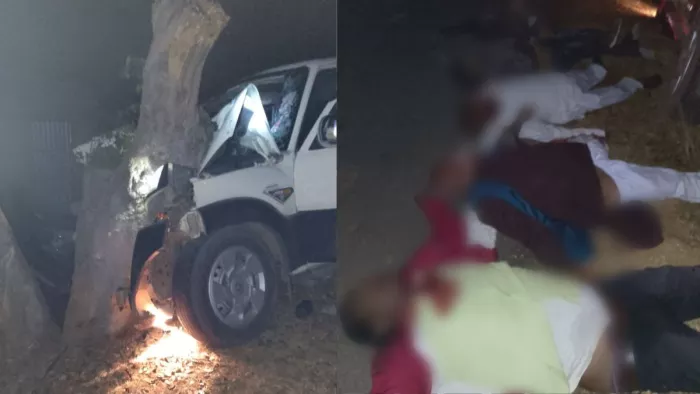 शादी के बाद मातम, गिरिडीह में स्कॉर्पियो की भीषण टक्कर, सात में से छह लोगों की दर्दनाक मौत