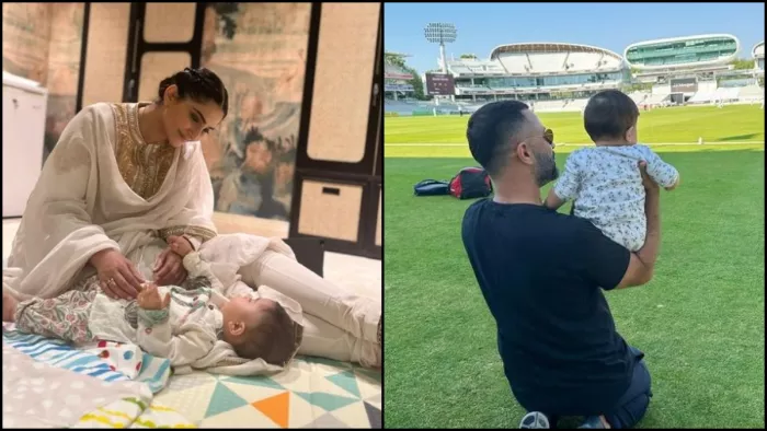 सोनम कपूर के बेटे वायु फुटबॉल खेलते आए नजर। (फोटो क्रेडिट- इंस्टाग्राम)