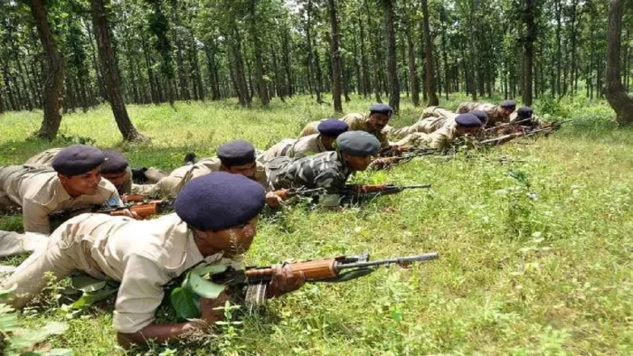 हर्राटोला के जंगल में नक्सलियों की हाक फोर्स और जिला बल के साथ मुठभेड़ हुई।