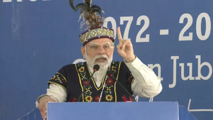 मेघालय के शिलांग में पूर्वोत्तर परिषद के स्वर्ण जयंती समारोह में भी शामिल हुए पीएम मोदी। फोटो- एएनआइ