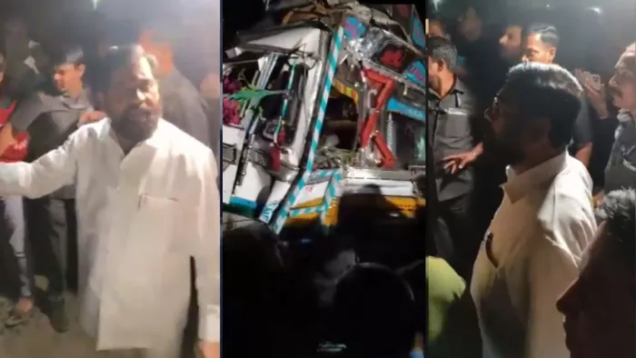 मुख्यमंत्री एकनाथ शिंदे के काफिले को नागपुर-अमरावती रोड पर रुकना पड़ा।(फोटो सोर्स: एएनआई)