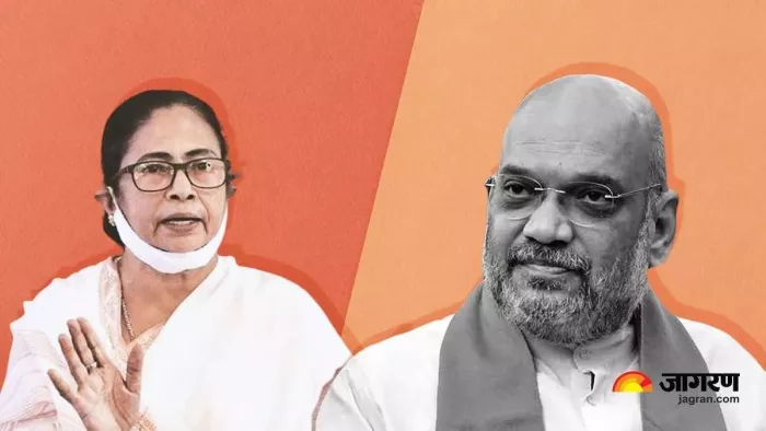 शाह की टिप्पणी पर ममता का निशाना (फोटो- जागरण)