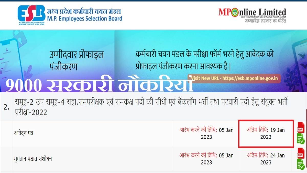 mpesb recruitment 2023 application closing today january 19 for 9073 vacancies group 2 sub group 4 apply at peb mp gov in