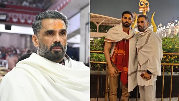 बेटे अहान के साथ मिलकर Suniel Shetty ने किए उज्जैन के महाकाल के दर्शन, शेयर किया ये वीडियो - suniel shetty visit at ujjain mahakaleshwar along with son Ahan Shetty video goes