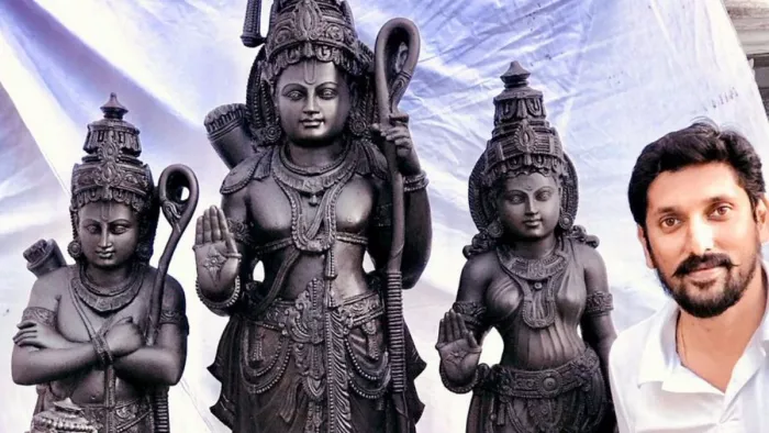 अरुण योगीराज ने बनाई रामलला की मूर्ति। (फोटो- जागरण)