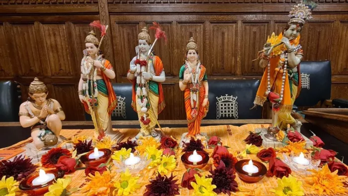 ब्रिटेन की संसद में लगाए गए जय श्री राम के नारे। फोटोः एएनआई।