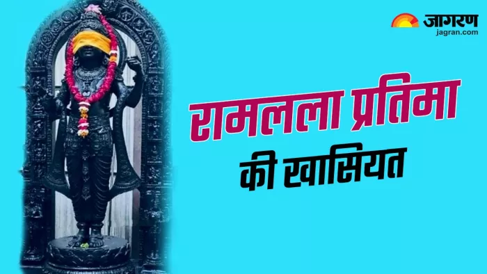 Ayodhya Ram Mandir Inauguration: रामलला की मूर्ति की पूरी तस्वीर आई सामने।