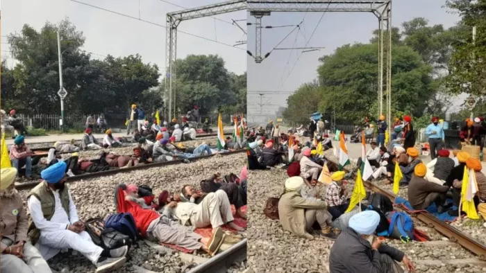 तीन दिन से शंभू रेलवे ट्रैक पर किसानों जमा रखा डेरा