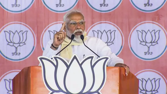 PM Modi ने पाकिस्तान पर किया कटाक्ष। फोटोः पीटीआई।