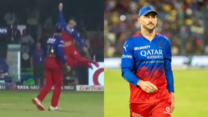 फाफ डू प्लेसी ने पकड़ा हैरतअंगेज कैच।