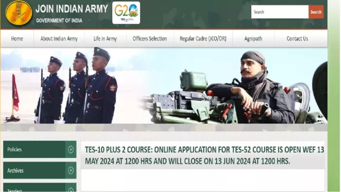 Indian Army TES-52 Recruitment 2024 के लिए 13 जून तक कर सकते हैं अप्लाई।