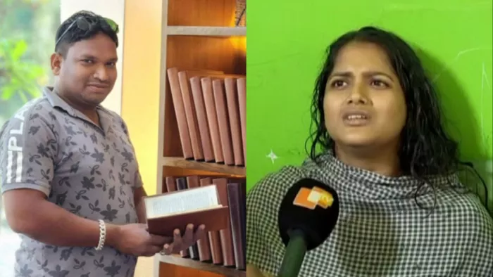 मृतक दिलीप का फाइल फोटो एवं मीडिया से बात करती उनकी पत्नी सावित्री