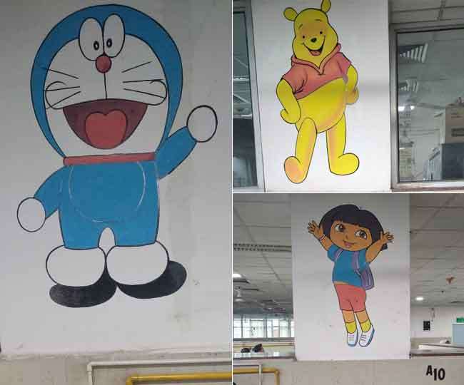 डोरेमोन भगाएगा बच्चों में कोरोना का डर, छोटा भीम देगा हौसला, जीएनडीएच  अमृतसर में दीवारों पर कार्टून करेक्टर - Doraemon & Chhota Bheem will drive  away the fear of ...
