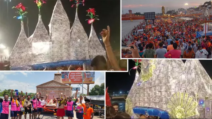 Kanwar Yatra 2022 : जैसे ही कांवड़ ने धर्मनगरी में प्रवेश किया देखने वालों की भीड़ लग गई