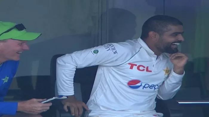 Babar Azam burst out in laugh on funny incident of Abrar Ahmed. Image-Twitter