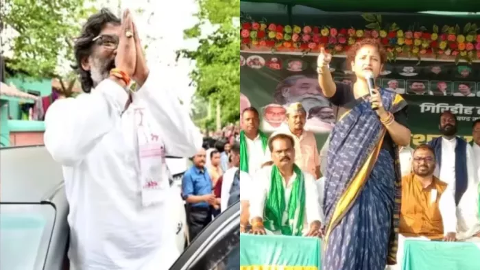 मुख्यमंत्री हेमंत सोरेन और उनकी पत्नी कल्पना सोरेन। फोटो- जागरण