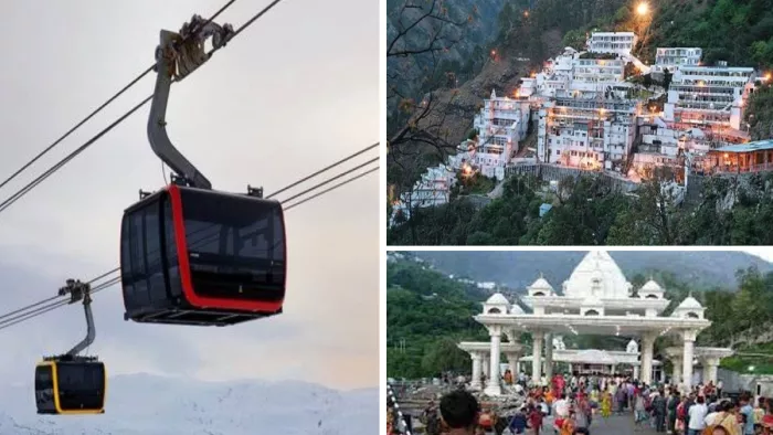 कटड़ा में मां वैष्णो देवी के नए ताराकोट मार्ग पर केबल कार के लिए बनाया जा रहा प्लेटफार्म