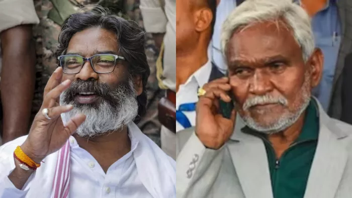 झारखंड के CM हेमंत सोरेन और पूर्व मुख्यमंत्री चंपई सोरेन। (फाइल फोटो)