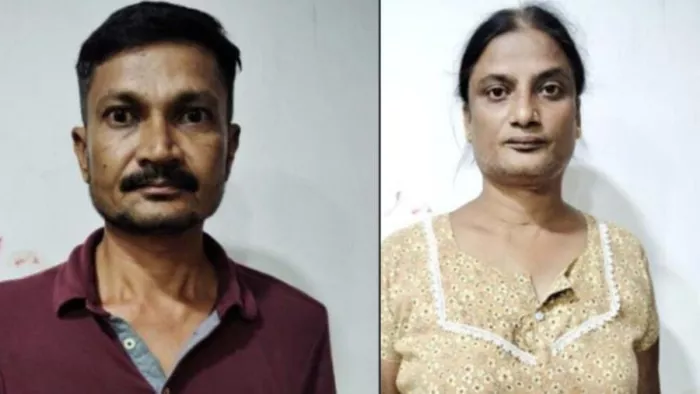 पुलिस गिरफ्तर में संदीप एवं किन्नर श्रीया का फाइल फोटो