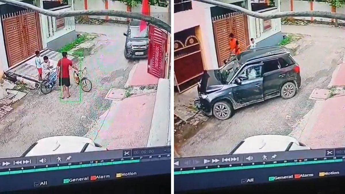 lucknow car accident car rams into children playing outside home fir filed