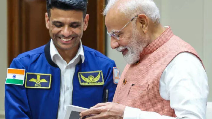 पीएम मोदी ने शुभांशु शुक्ला से पूछा दिलचस्प सवाल। फाइल फोटो