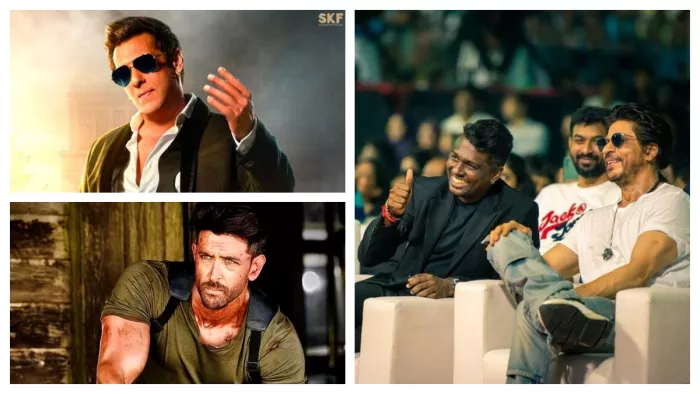 File Photo of Atlee Kumar, Shah Rukh Khan, Salman Khan and Hrithik Roshan