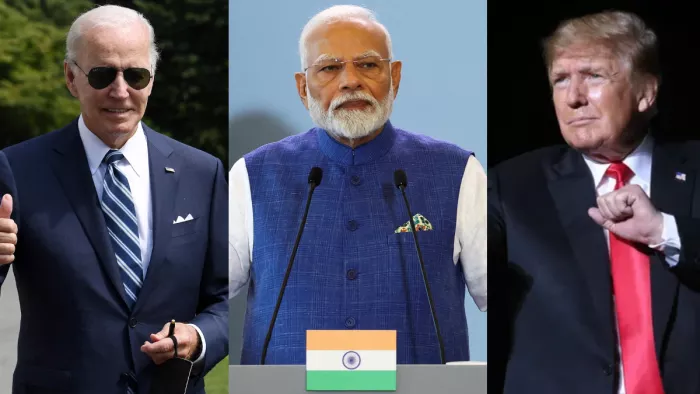 जो बाइडन, पीएम मोदी और डोनाल्ड ट्रंप (File Photo)