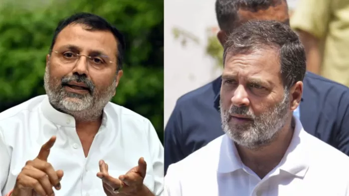 निशिकांत दुबे और राहुल गांधी। (फाइल फोटो)