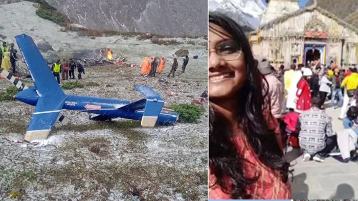 Kedarnath Helicopter Crash: पूर्वा रामानुजा की आखिरी सेल्फी।