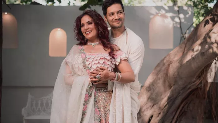 richa chadha tries to cover her tummy with dupatta users says she is pregnant. Photo Credit/Instagram