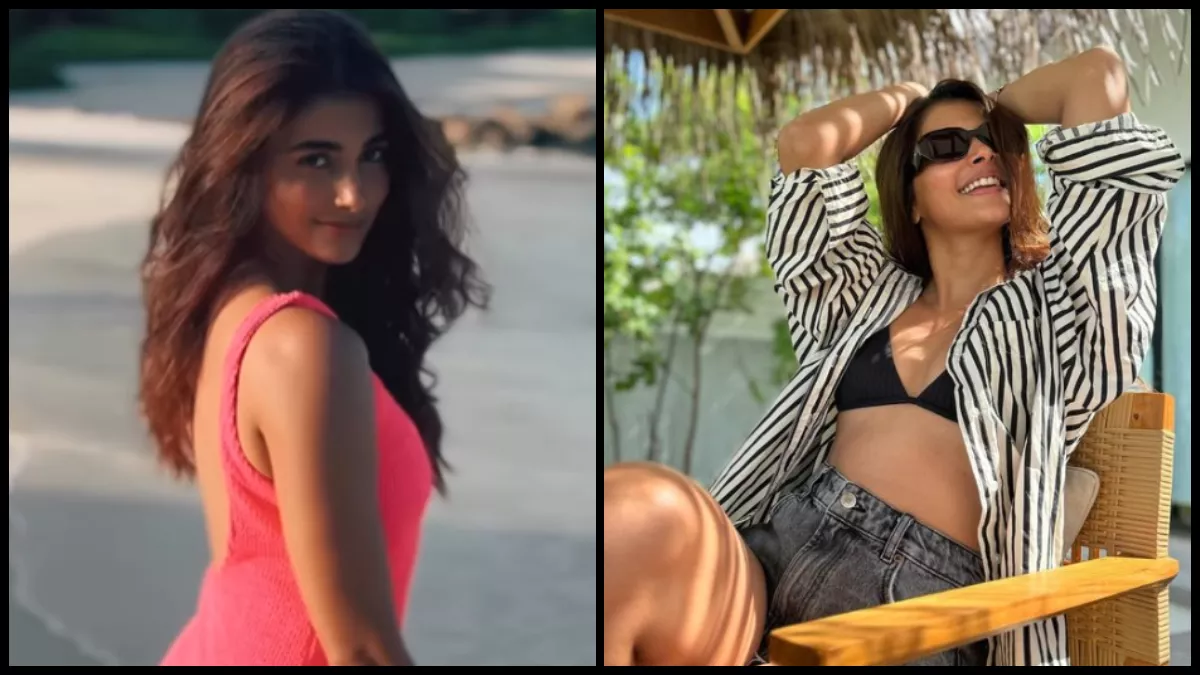 Pooja Hegde Video: पूजा हेगड़े ने मोनोकिनी पहन इंटरनेट पर मचाई खलबली,  मिनटों में वायरल हुआ वीडियो - pooja hegde shares hot and bold monokini video  on the beach