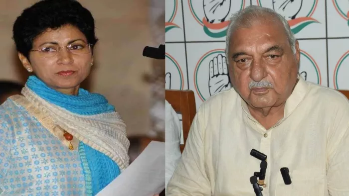 कांग्रेस के वरिष्ठ नेता कुमारी सैलजा और भूपेंद्र सिंह हुड्डा