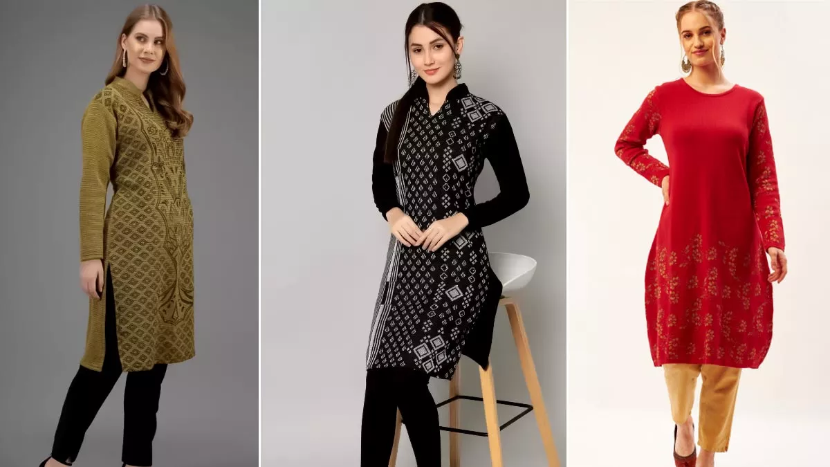 Woolen Kurtis, Tunics, Tops & Coats - Dove : Indian Kurtis - Amazing Array  of Maximum Colours and Styles