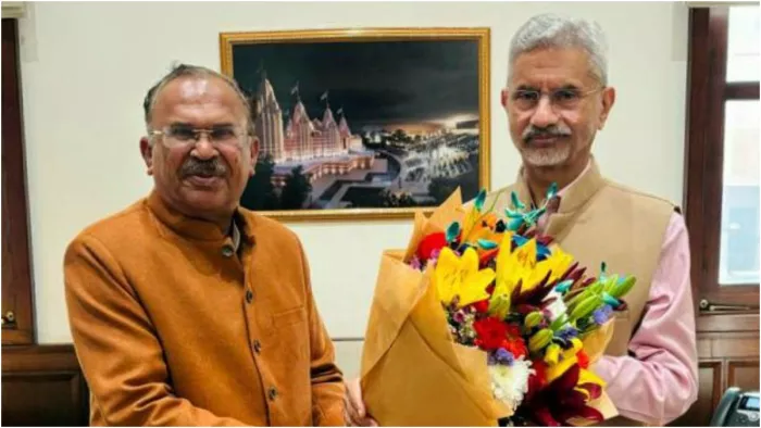 राजस्थान विधानसभा अध्यक्ष वासुदेव देवनानी ने विदेश मंत्री एस जयशंकर से की मुलाकात।