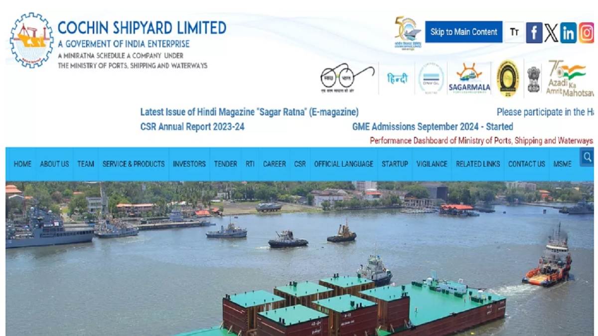 cochin shipyard recruitment 2024 vacancy for assistant posts in cochin shipyard limited 10th iti passed candidates can apply
