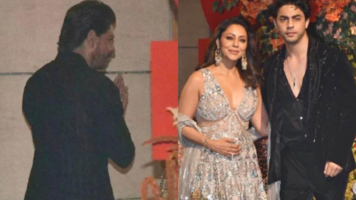 pathaan actor shah rukh khan son aryan khan brutally trolled in mukesh ambani nita ambani dance performance on son anant ambani and radhika merchant engagement video goes viral on social media