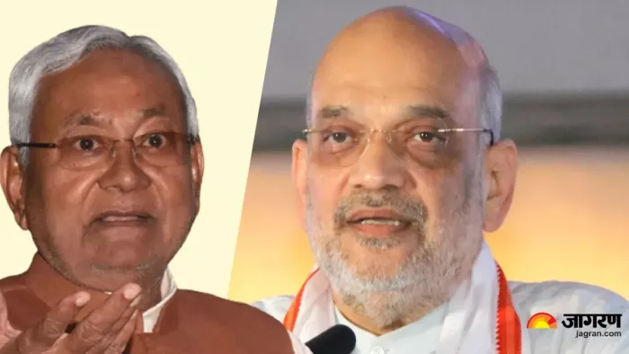 नीतीश कुमार और भाजपा के दिग्गज नेता अमित शाह (जागरण)
